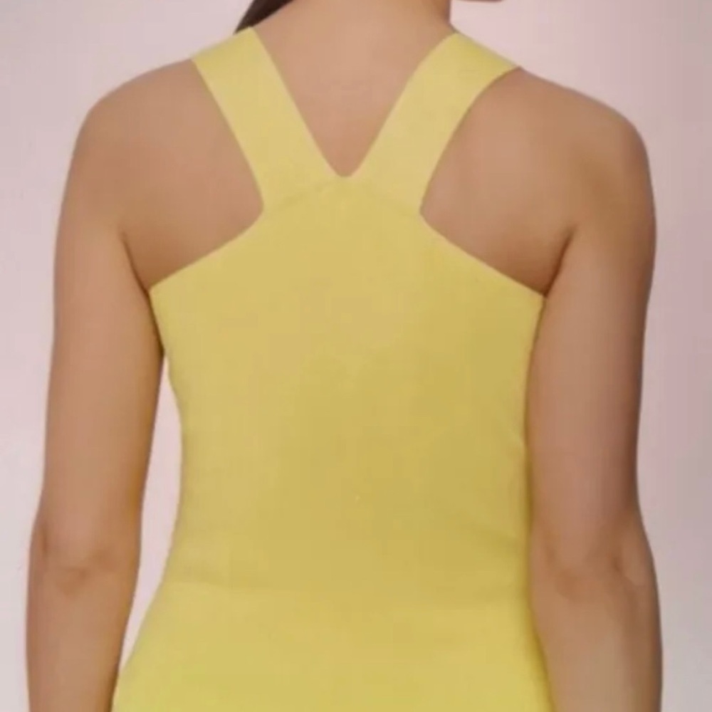 Reiss Knitted Front And Back Sleeveless V-Neck Top. GORGEOUS. Yellow. Size:S - Picture 2 of 15